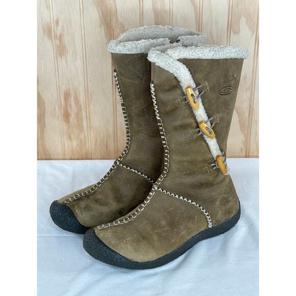 Keen Kaley Nubuck Leather Faux Toggle Closure Sherpa Boots Women’s Size 7 - Picture 8 of 8